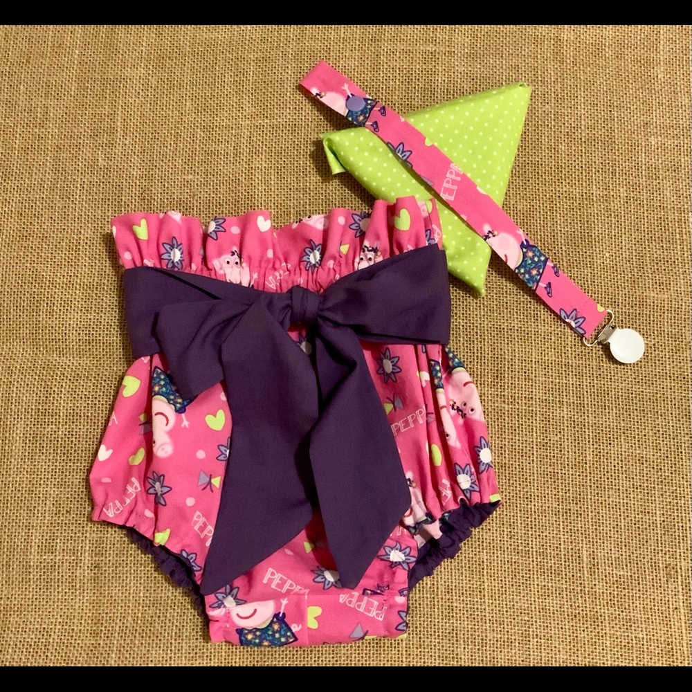 Peppa Pig diaper cover and pacifier clip
